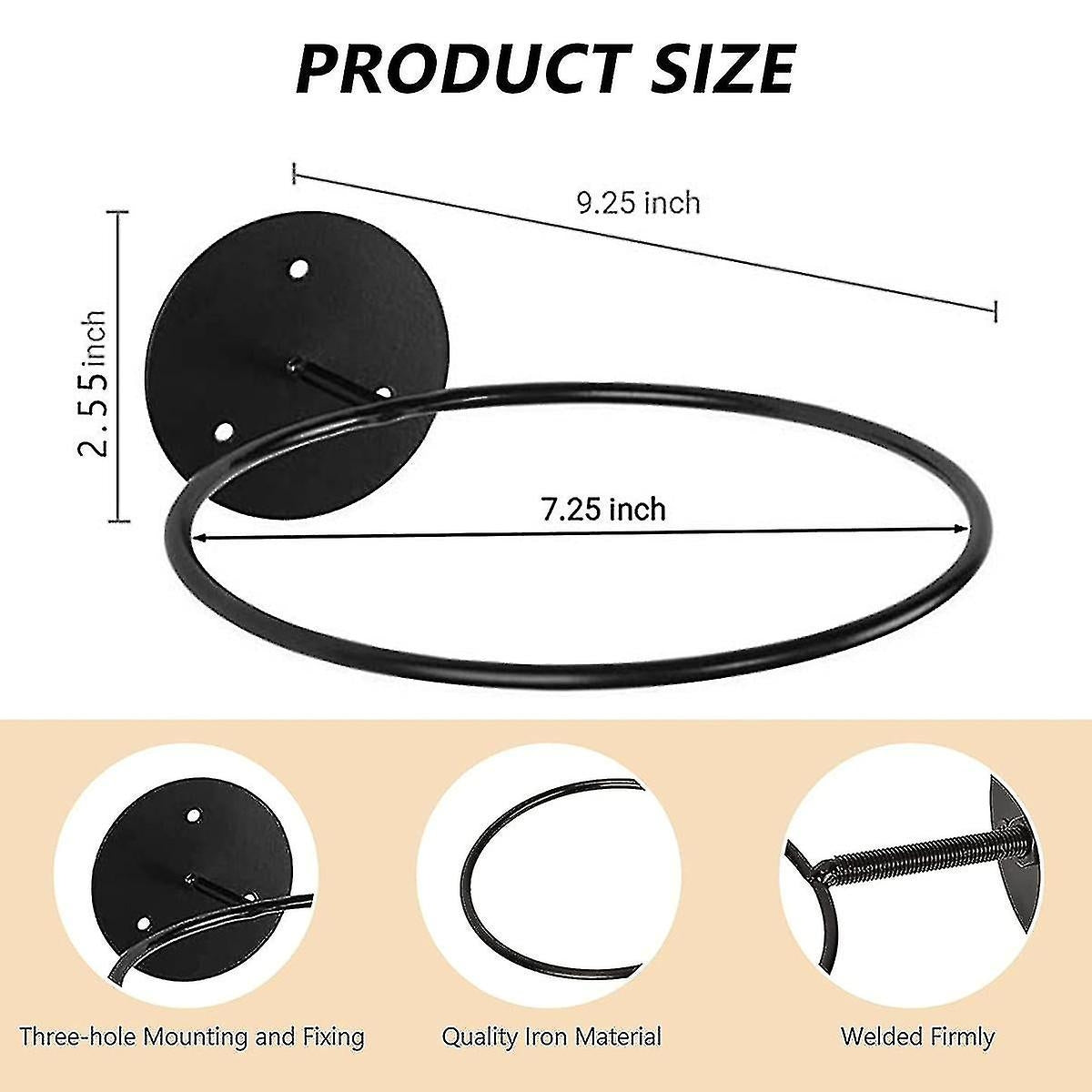 3pcs Wall Mounted Ball Rack Iron Basketball Storage Display Holder Football Rugby Hanging Rack Space Saving - Perfect Black 3pc