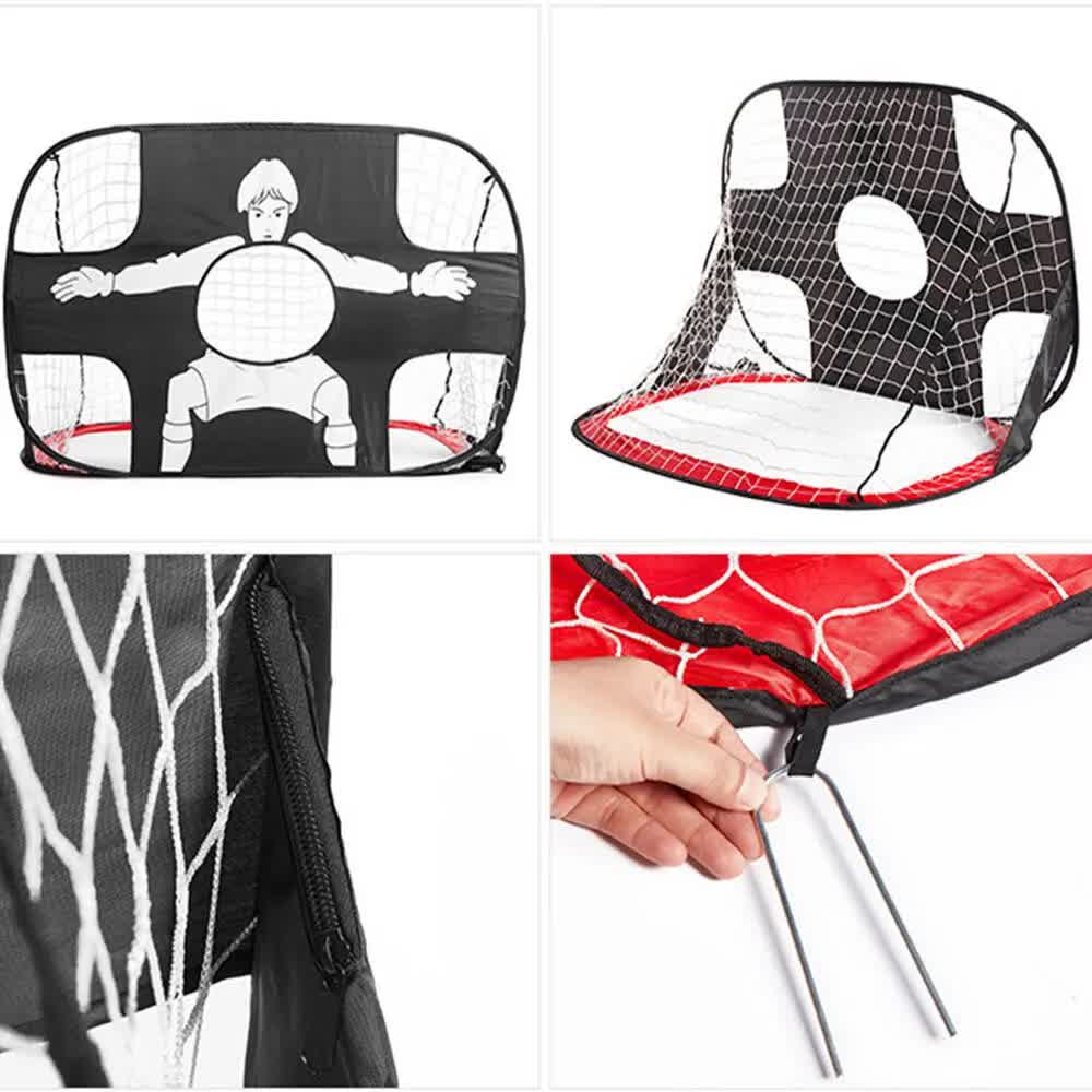 Foldable Nylon Football Goal for Kids and Adults, Football Goal for Playground, Garden, Indoor and Outdoor Red