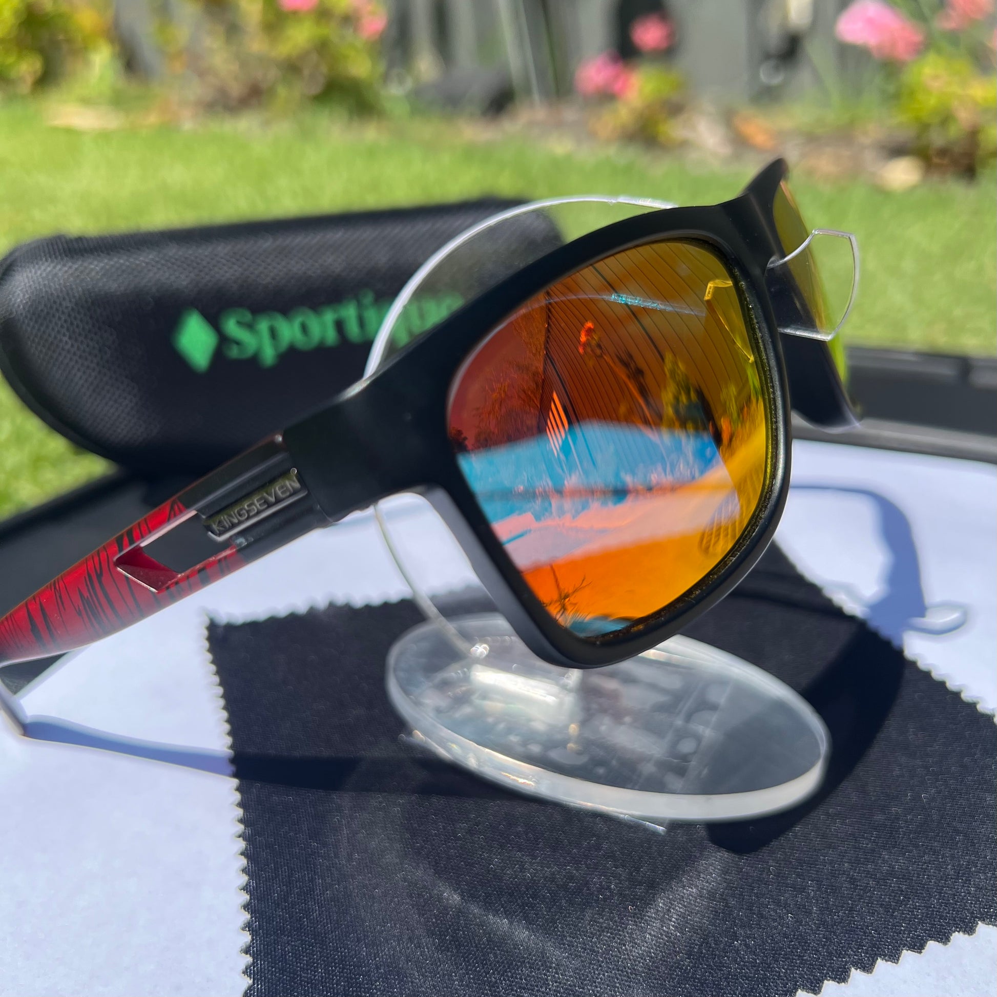 KINGSEVEN Adventure Sunglasses | Red Reflective | Polarized UV400