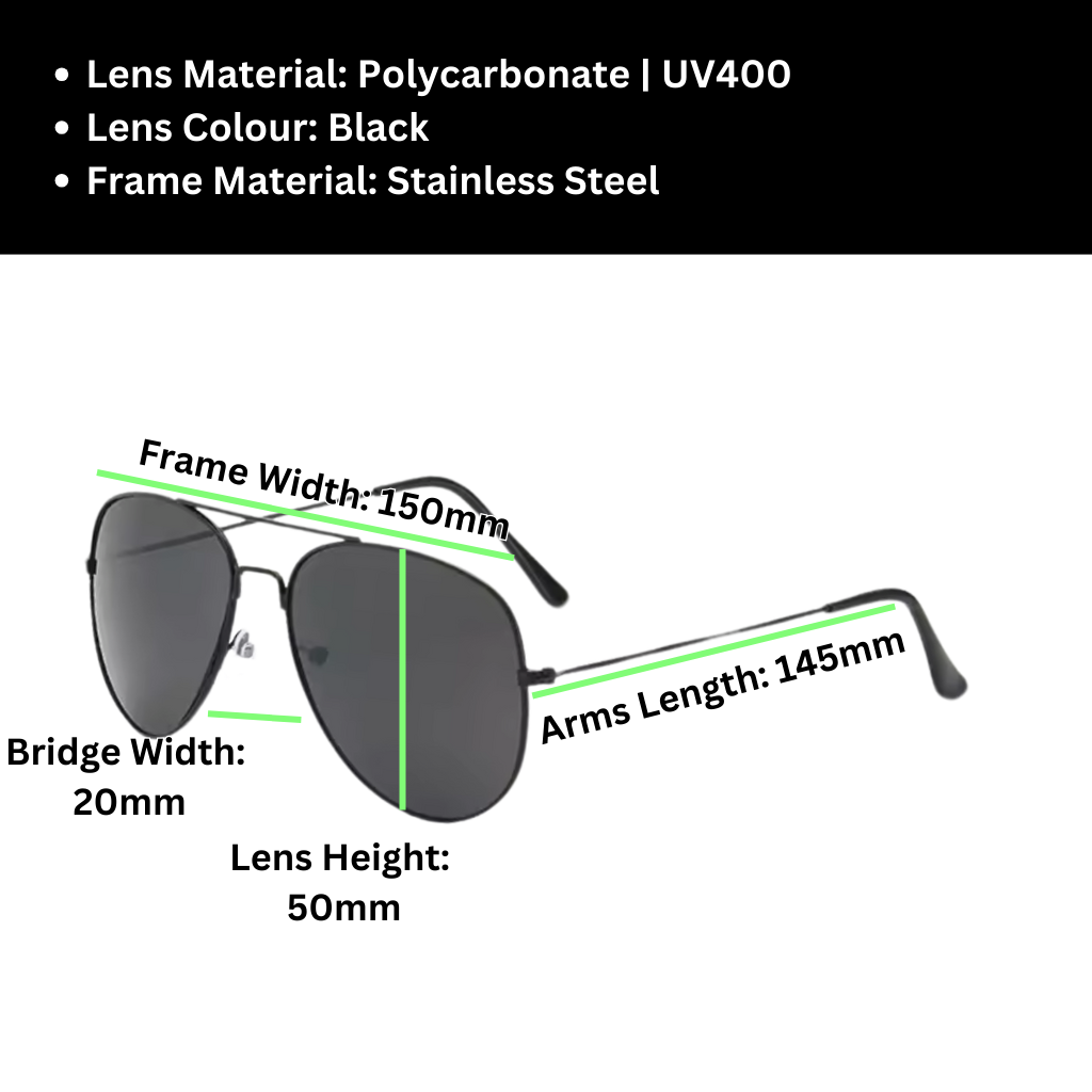 A pair of Sportiq Altitude Nightfall performance sunglasses with black lenses and steel frame, UV400, polycarbonate frame with polycarbonate lens, displayed on a grass background.