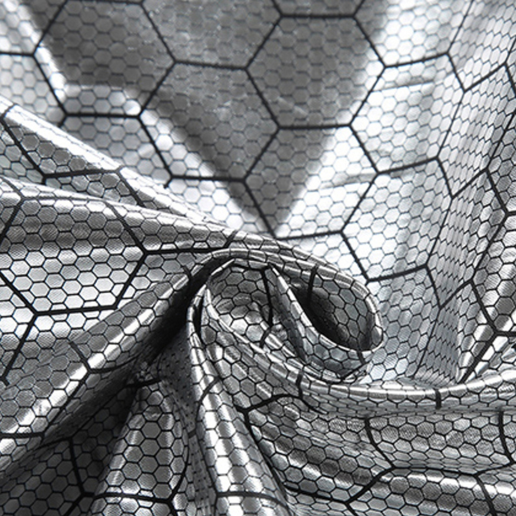 Showcase of insulation for a Black Sportiq HeatCore Vest, puffer style and weatherproof, wind resistant with electric heated carbon fibre panels. 