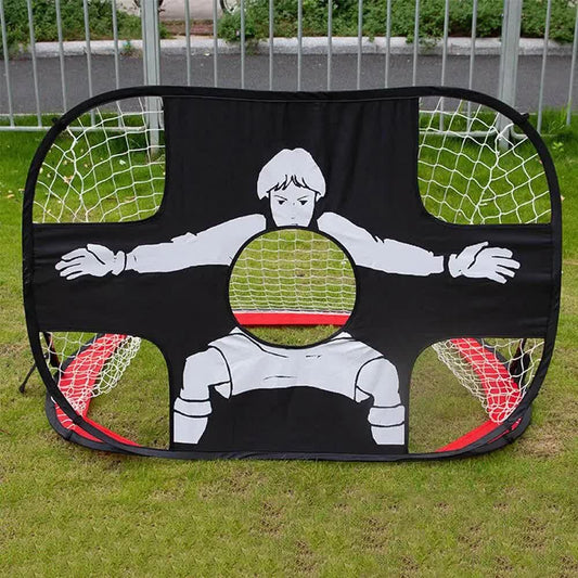 Foldable Nylon Football Goal for Kids and Adults, Football Goal for Playground, Garden, Indoor and Outdoor Red
