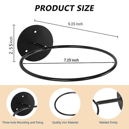 3pcs Wall Mounted Ball Rack Iron Basketball Storage Display Holder Football Rugby Hanging Rack Space Saving - Perfect Black 3pc