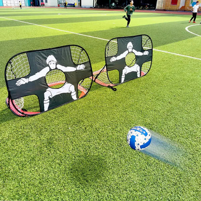 Foldable Nylon Soccer Goal for Children and Adults, Soccer Goal for Playground, Garden, Indoor and Outdoor Red
