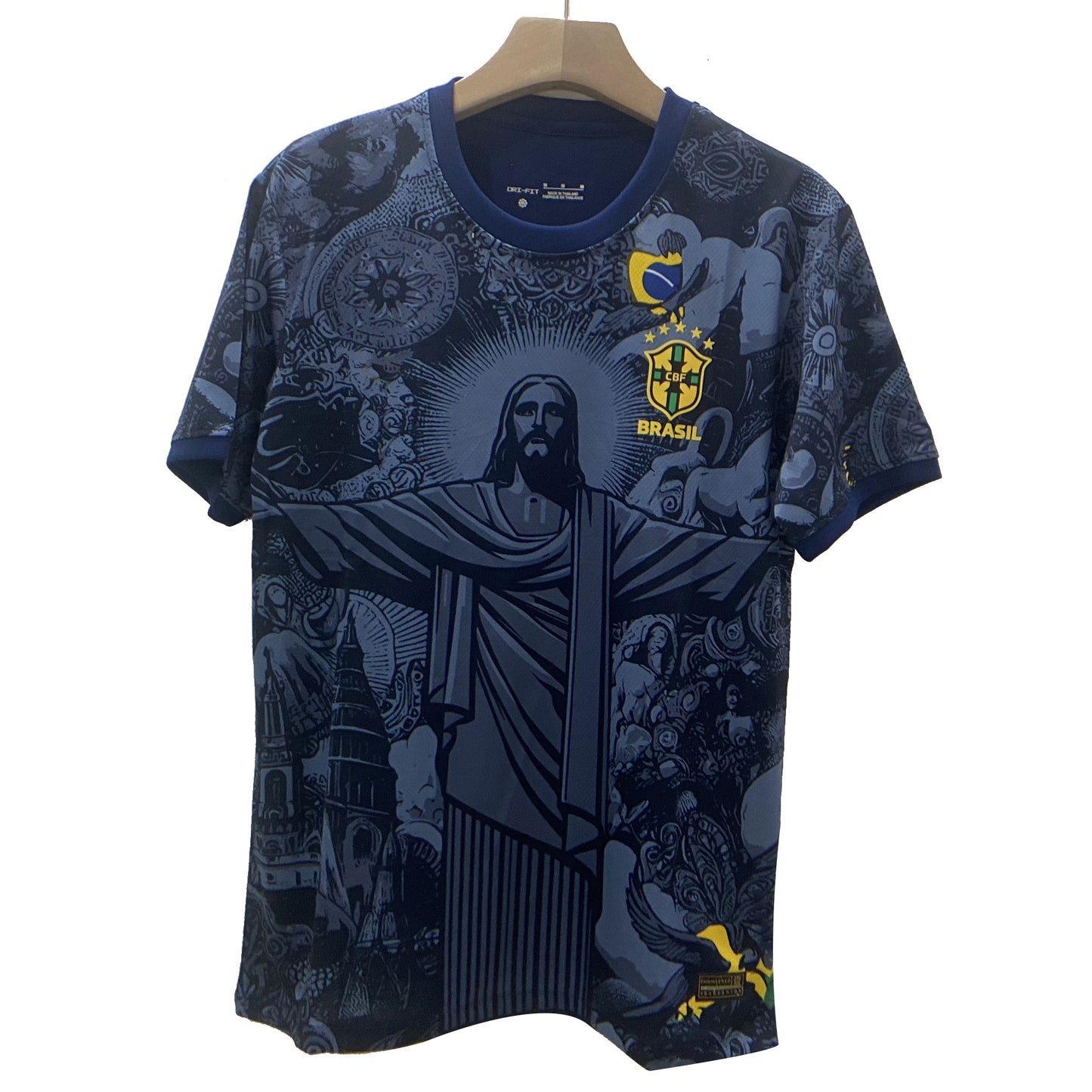 Season 2425 Brazil short-sleeved football shirt quick-drying sportswear Jesus of Brazil, Blue Jesus of Brazil, Blue XXL