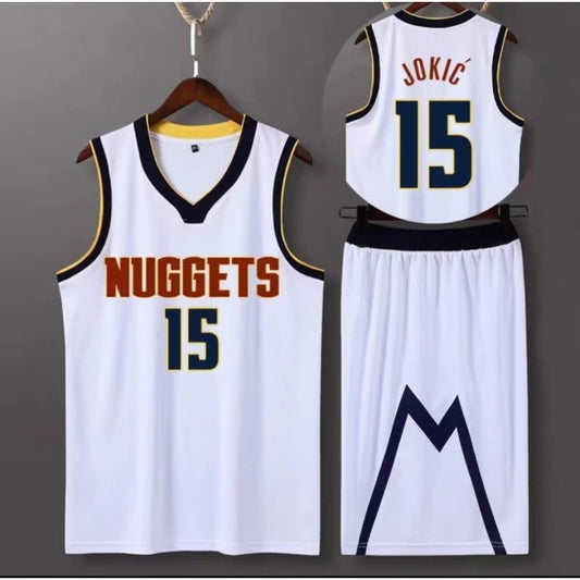 Sportswear Nikola Jokic Denver Nuggets Basketball Jersey 15 Adult Basketball Jersey Classic White Classic White Classic White 2XS（136-144cm）