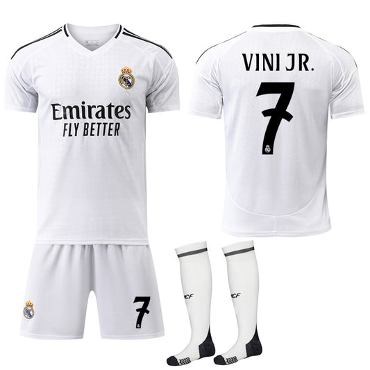 Summer Sale Real Madrid Home Shirt Kids & Adult Football Shirt With Socks No.7 VINI JR 2024-2025 No.7 VINI JR No.7 VINI JR No.7 VINI JR No.7 VINI JR No.7 VINI JR No.7 VINI JR XL