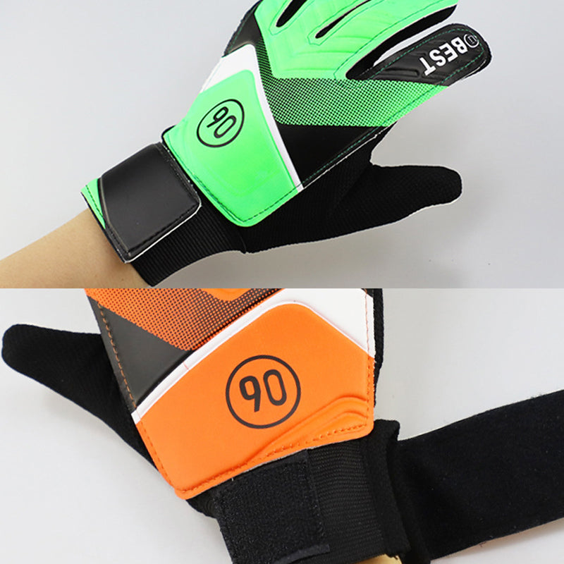 pair of children's football goalkeeper gloves, anti-collision, blue M Blue Blue M