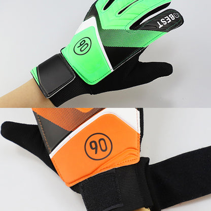 pair of children's football goalkeeper gloves, anti-collision, blue M Blue Blue M