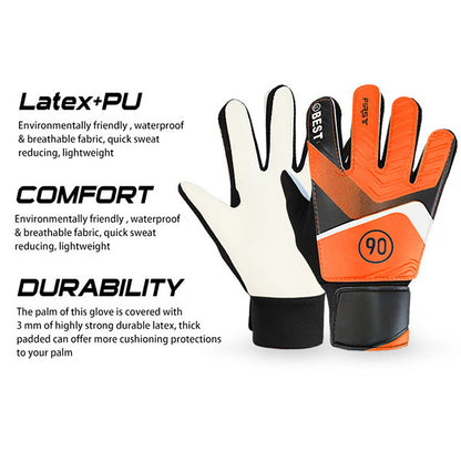 pair of children's football goalkeeper gloves, anti-collision, blue M Blue Blue M