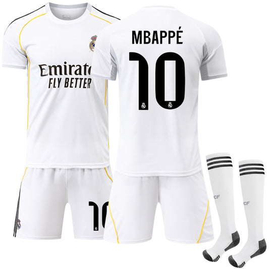 2025-2026 Real Madrid Home Kids Adult Football Shirt No. 10 Mbappe No. 10 Mbappe Adult XXL