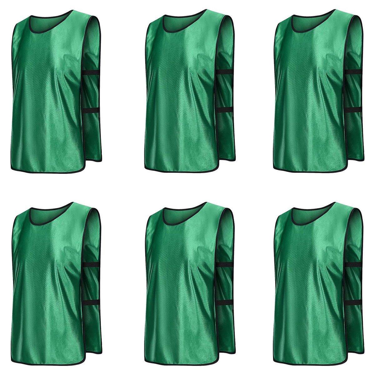 6X Sports Training Bibs Soccer Vests Group Team Bibs Basketball Cricket Football - Dark Blue-M