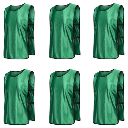 6X Sports Training Bibs Soccer Vests Group Team Bibs Basketball Cricket Football - Dark Blue-M