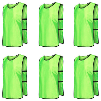 6X Sports Training Bibs Soccer Vests Group Team Bibs Basketball Cricket Football - GrassGreen-M