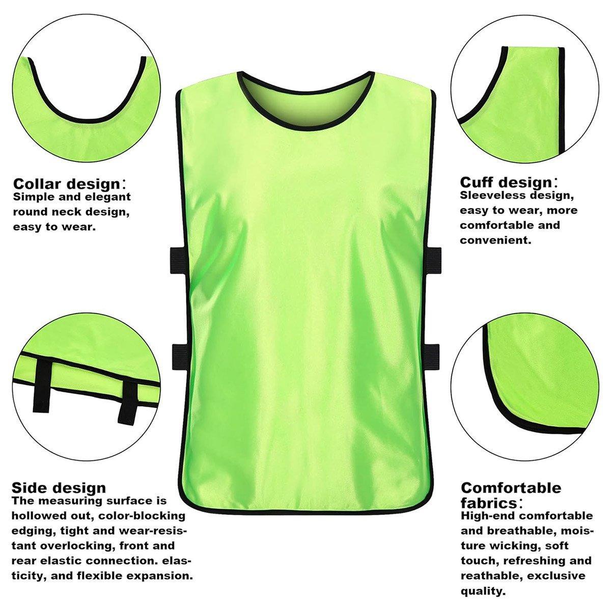 6X Sports Training Bibs Soccer Vests Group Team Bibs Basketball Cricket Football - Dark Blue-S