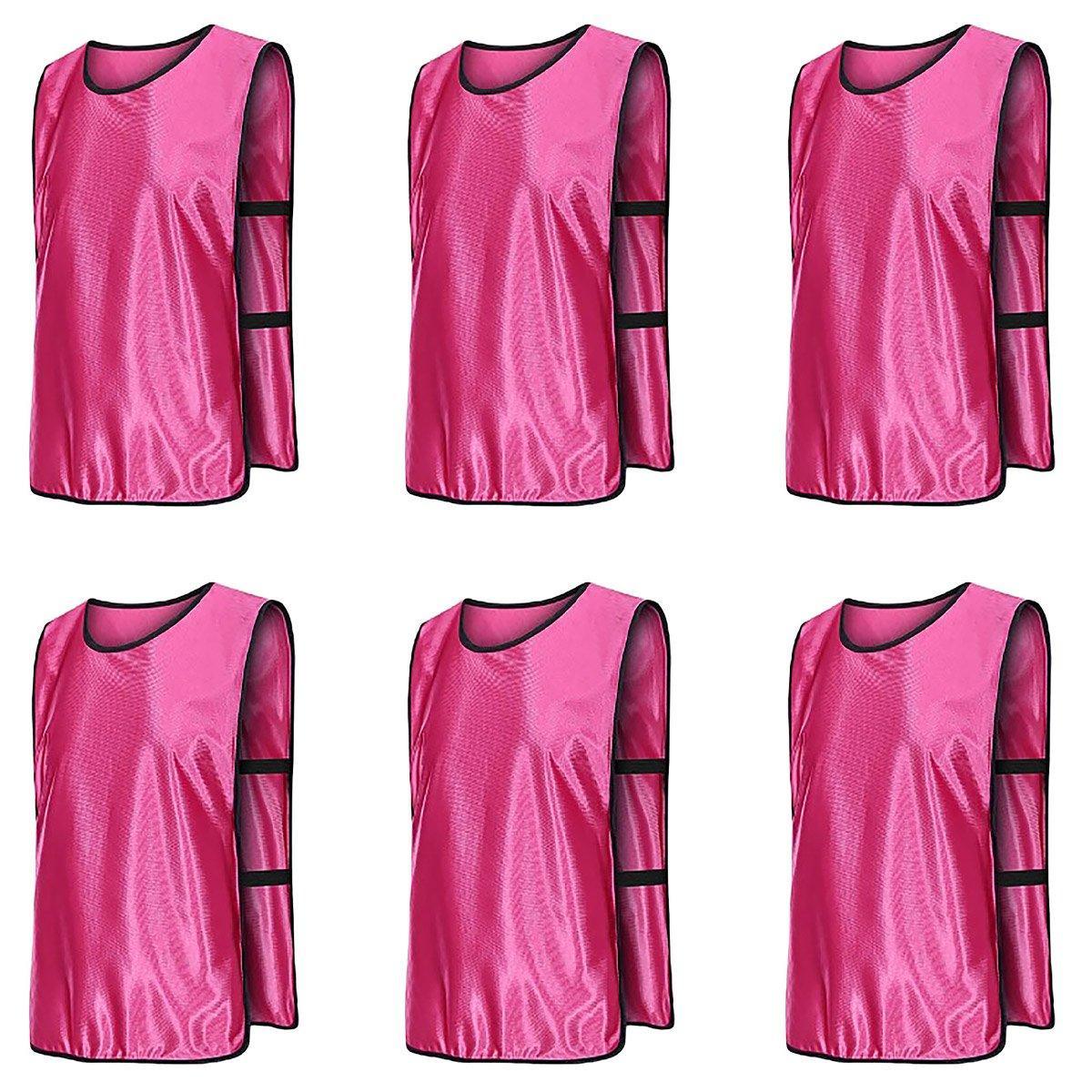 6X Sports Training Bibs Soccer Vests Group Team Bibs Basketball Cricket Football - Dark Blue-S