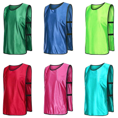 6X Sports Training Bibs Soccer Vests Group Team Bibs Basketball Cricket Football - Pink-S