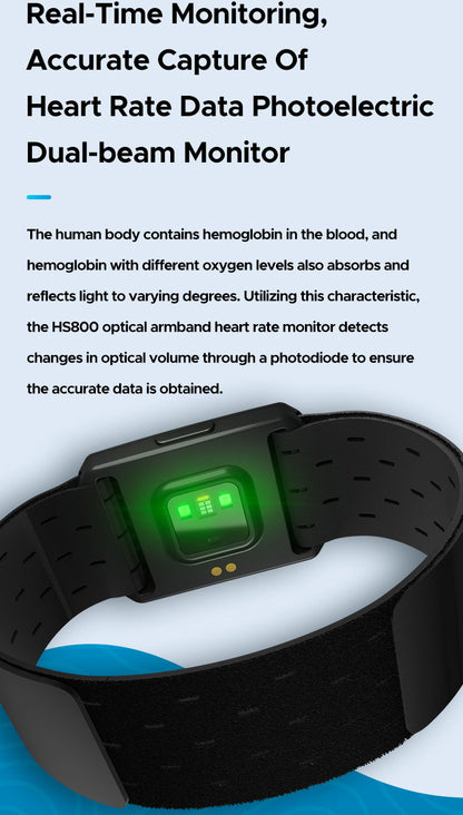 Optical Armband Heart Rate Monitor - Bluetooth & ANT+ Dual Protocol, IP67 Waterproof for Fitness Training(black)